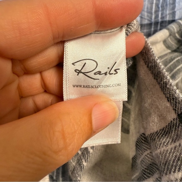 Rails Men’s Brushed Lennox Charcoal Glen Gray Long Sleeve Flannel Shirt Medium - Picture 5 of 7